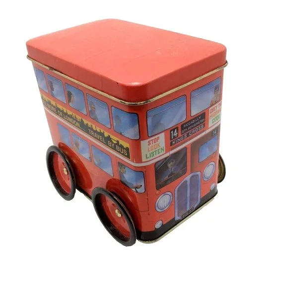 Double Decker London Bus Collectible Tin - Rotating Wheels - Picture 1 of 8